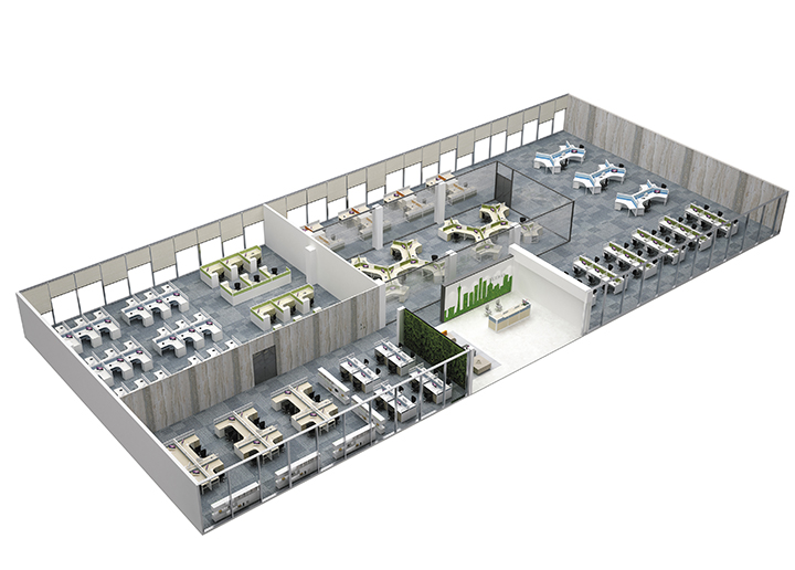 辦公室-屏風(fēng)辦公桌家具整體定制方案